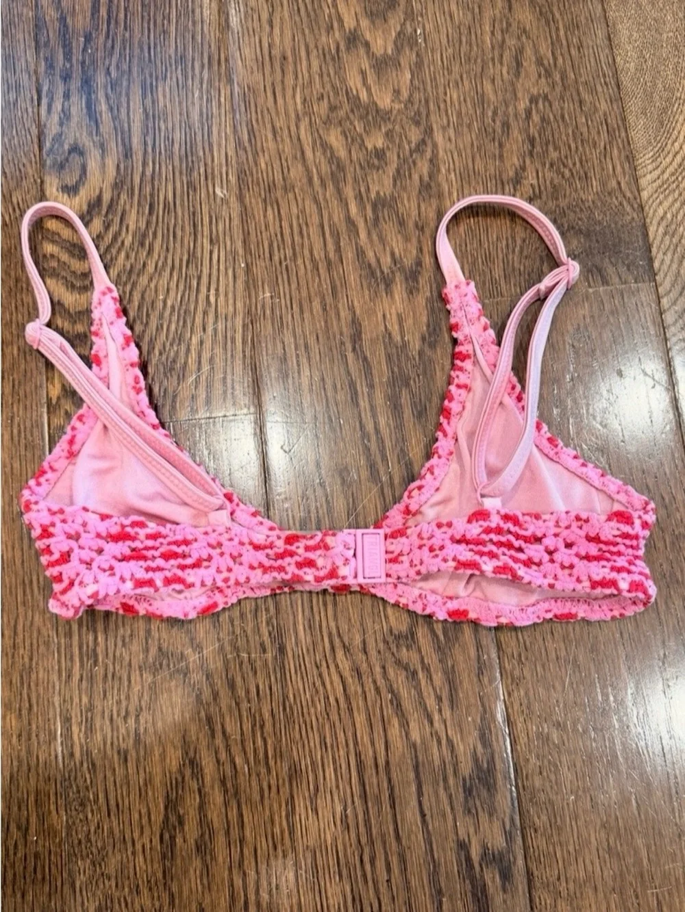 TRIANGL Pink Crochet Bikini Set – Small Top & Medium Bottom – Y2K Swimwear